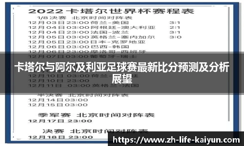 卡塔尔与阿尔及利亚足球赛最新比分预测及分析展望